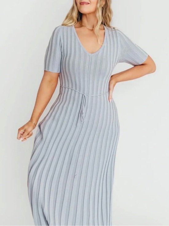 Worth Collective Dresses & Skirts - Worth Collective | Oakley Ribbed Maxi Dress in Blue | Bump Friendly | Size M
